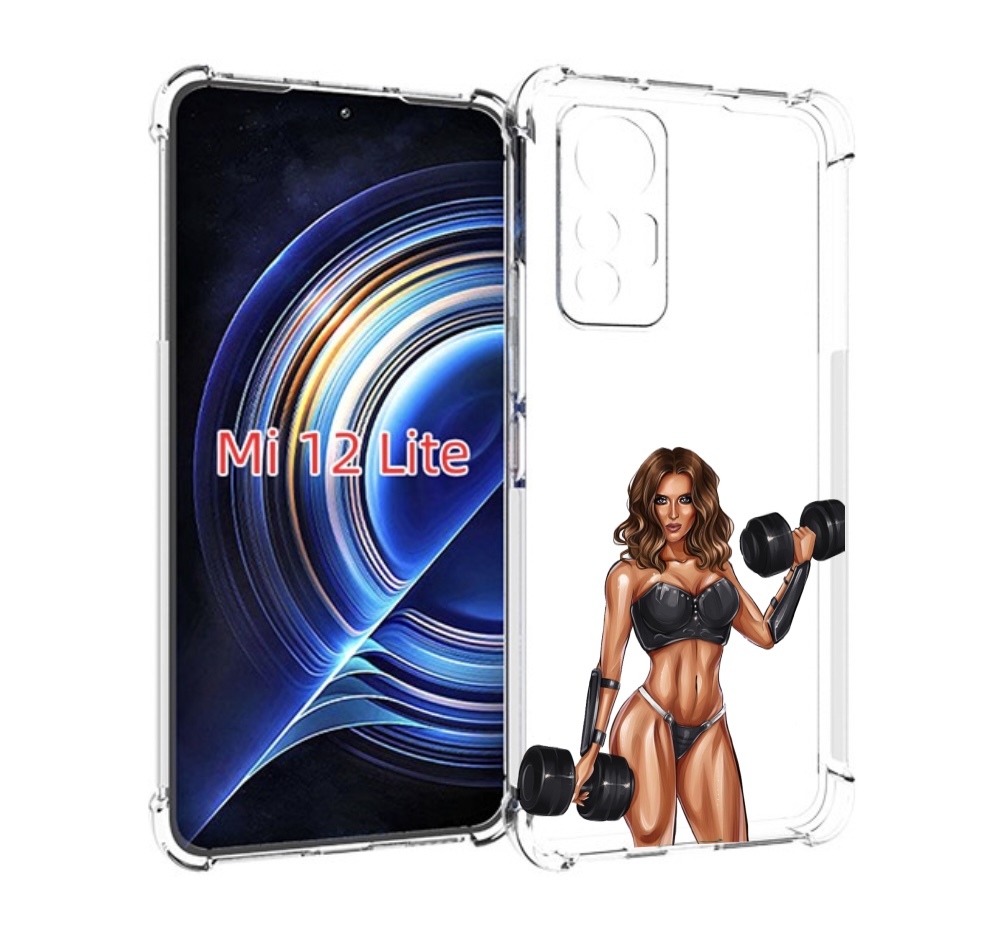 

Чехол MyPads девушка с гантелями спорт женский для Xiaomi 12 Lite, Прозрачный, Tocco