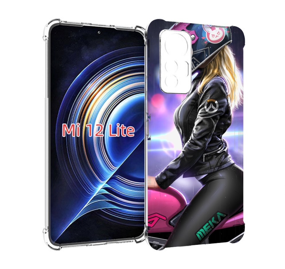Чехол MyPads девушка на мотоцикле неон женский для Xiaomi 12 Lite