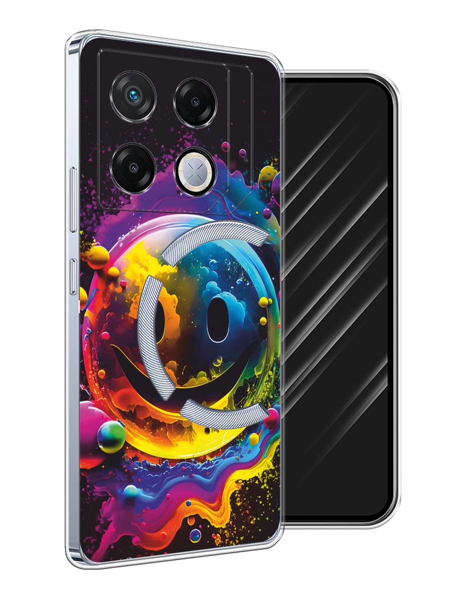 

Чехол Awog на Infinix GT 20 Pro "Кислотный смайл", Фиолетовый;желтый;синий, 3106250-1