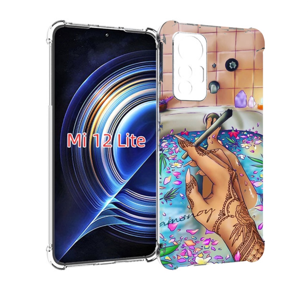 

Чехол MyPads девушка в ванне женский для Xiaomi 12 Lite, Прозрачный, Tocco