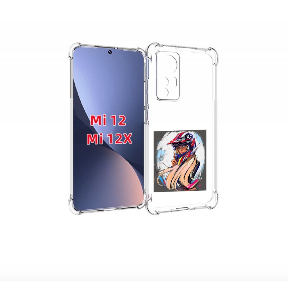 

Чехол бампер MyPads девушка-в-шлеме для Xiaomi 12., Прозрачный, Tocco