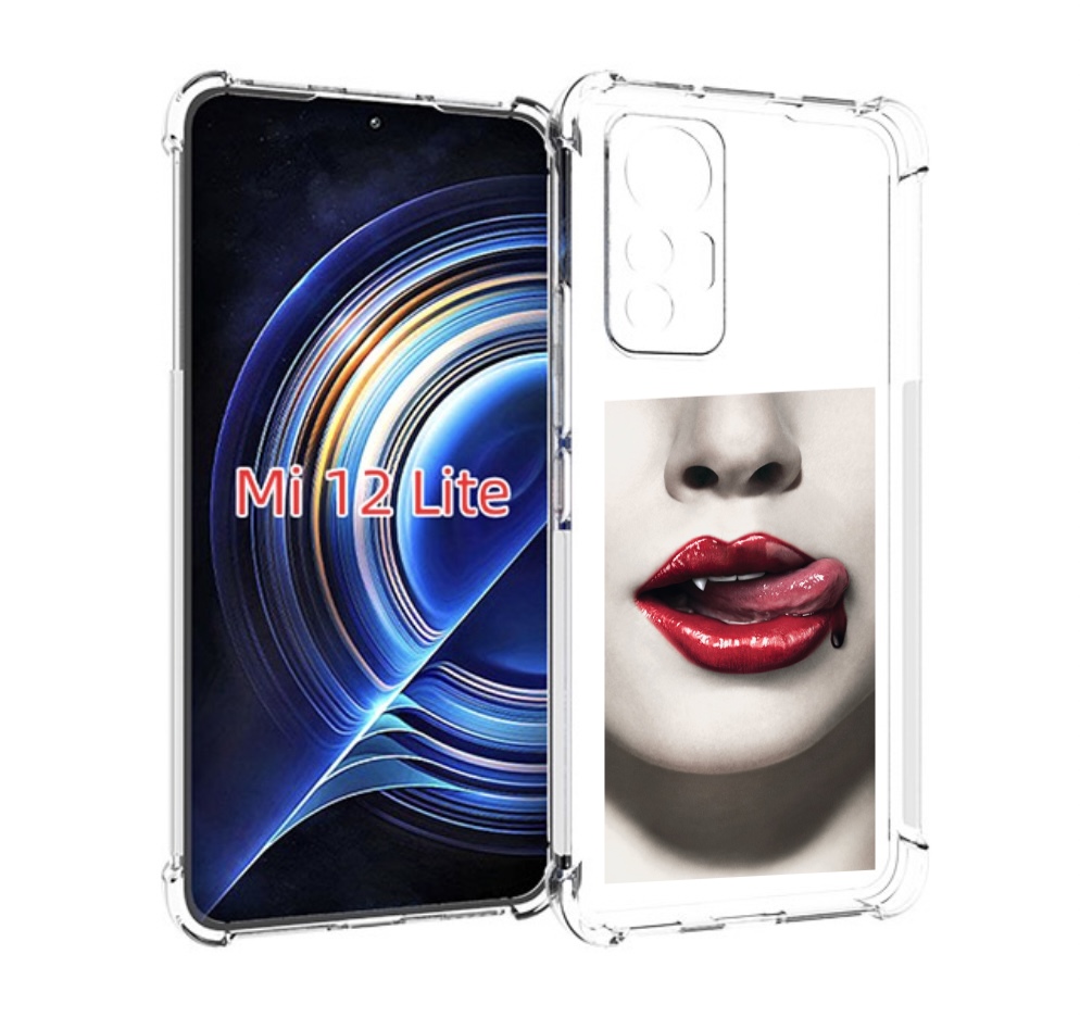 

Чехол MyPads губы-вампирши для Xiaomi 12 Lite, Прозрачный, Tocco