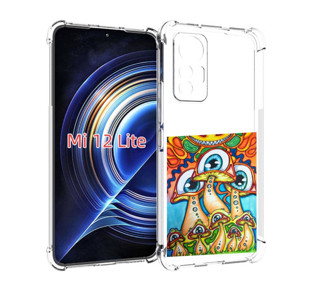 

Чехол MyPads грибы с глазами для Xiaomi 12 Lite, Прозрачный, Tocco