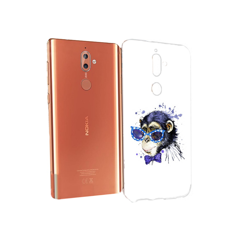 

Чехол MyPads Tocco для Nokia 9 акварельная обезьяна (PT126479.94.216), Прозрачный, Tocco