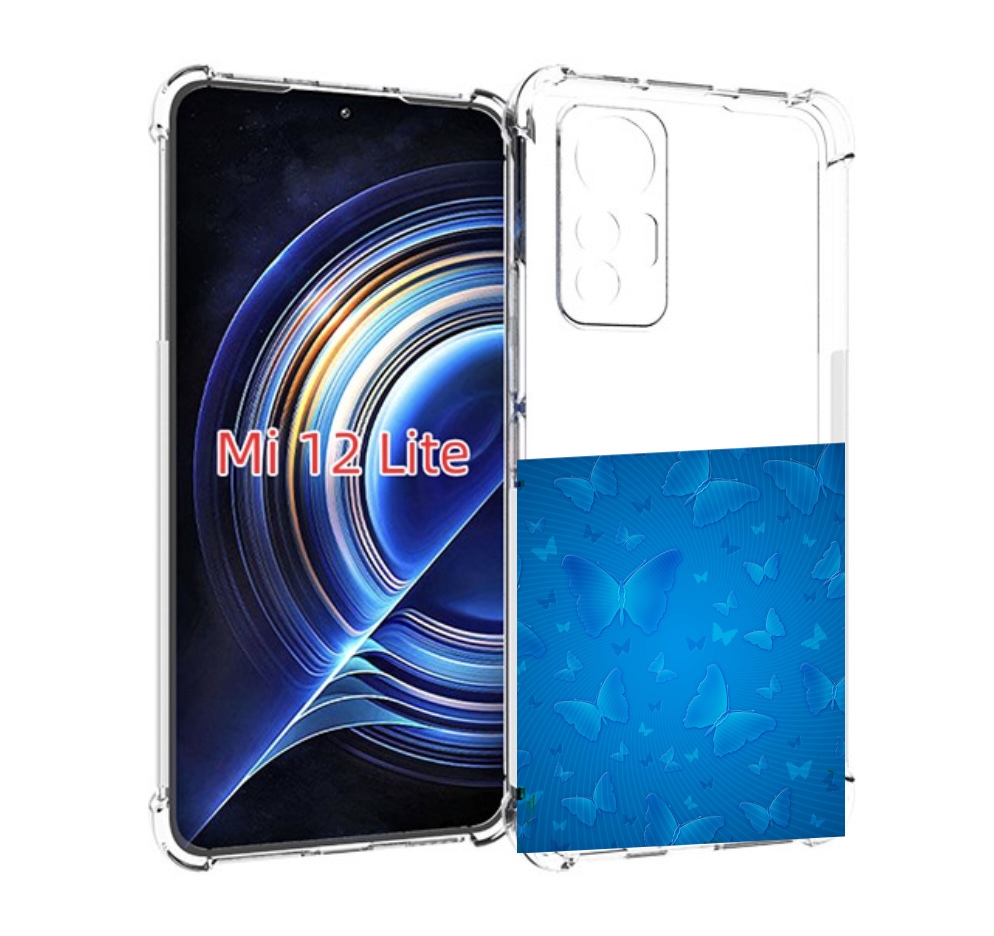 

Чехол MyPads голубые-бабочки для Xiaomi 12 Lite, Прозрачный, Tocco