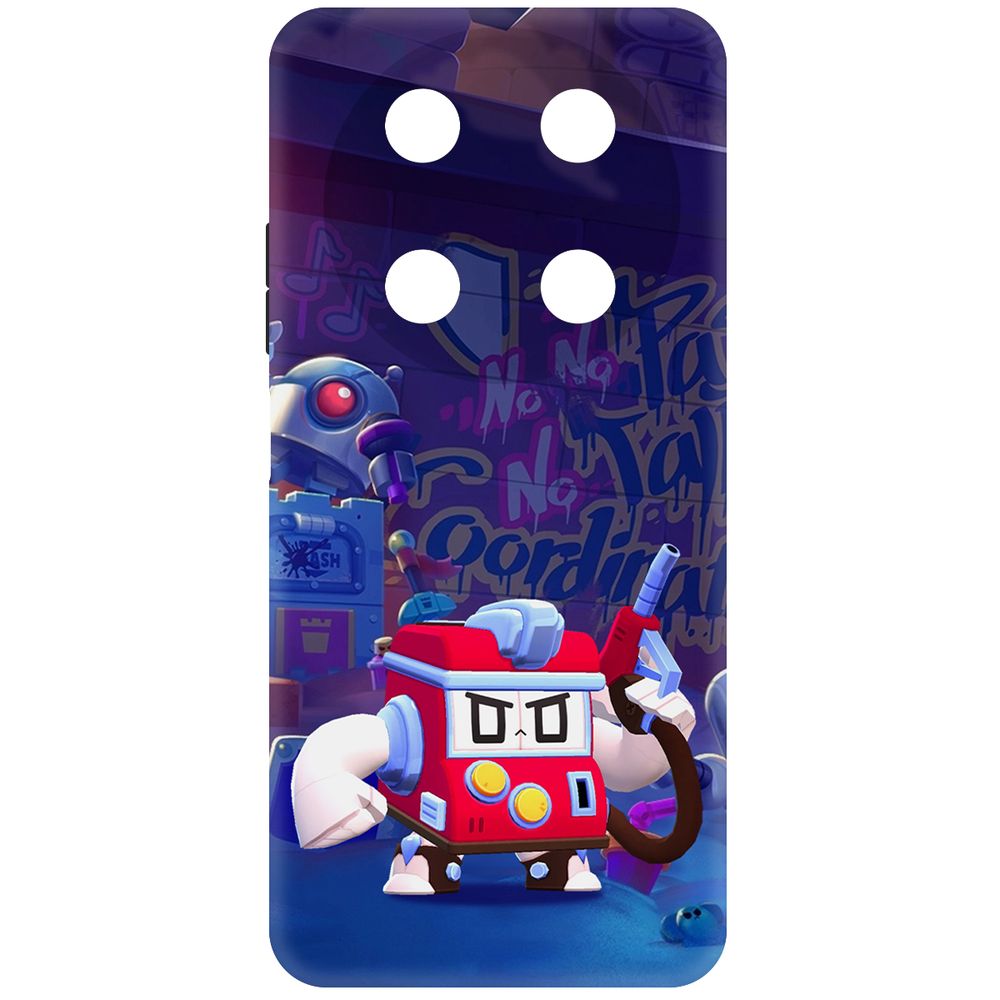 

Чехол-накладка Krutoff Soft Case Brawl Stars - V8-БИТ для ITEL RS4 черный