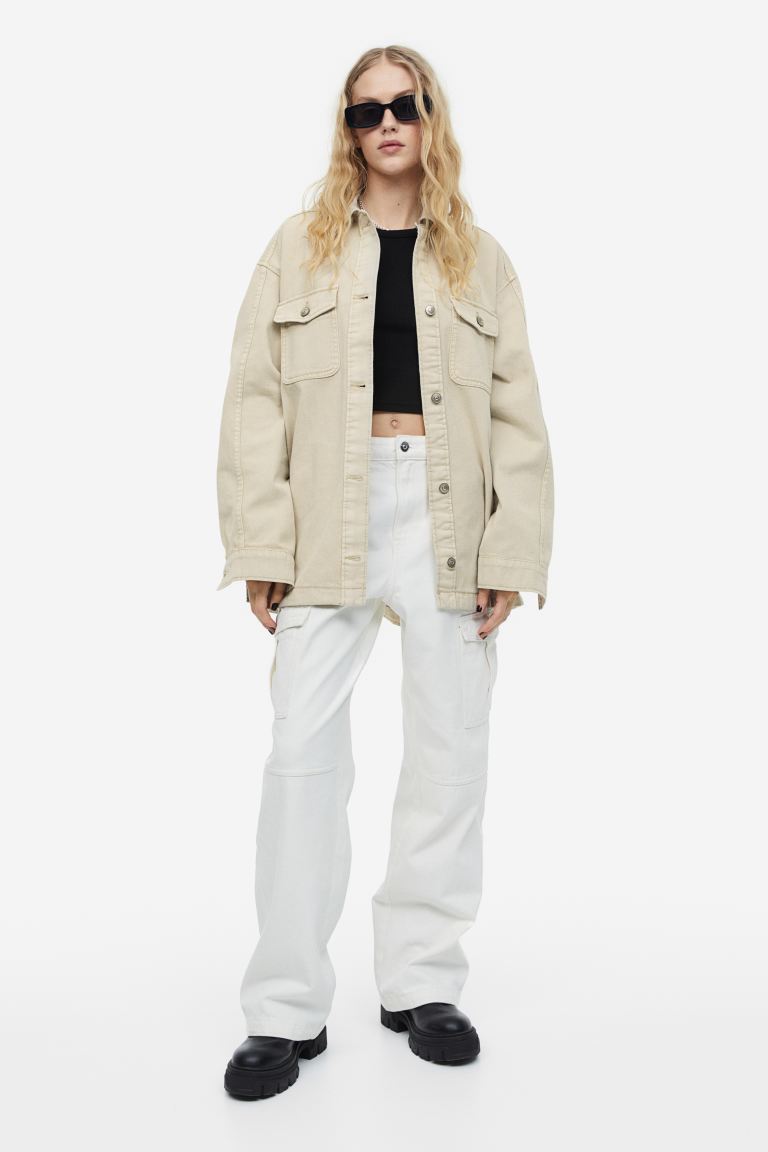 

Джинсовая куртка женская H&M 1121725003 бежевая XS (доставка из-за рубежа), Бежевый, 1121725003