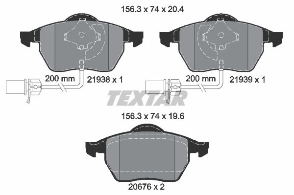 

Колодки тормозные дисковые передн AUDI: A4 95-03, A4 00-07, A4 04-, A4 Avant 95-01, TEXTAR