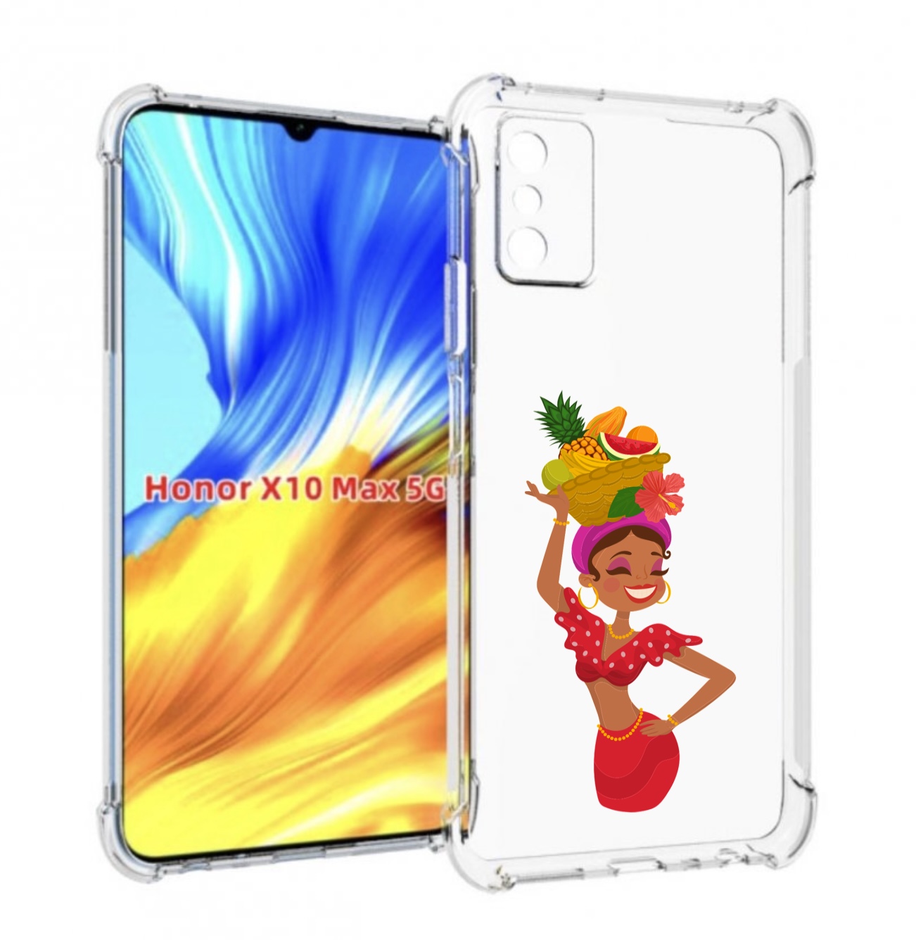 

Чехол MyPads девушка-мулатка для Honor X10 Max, Прозрачный, Tocco