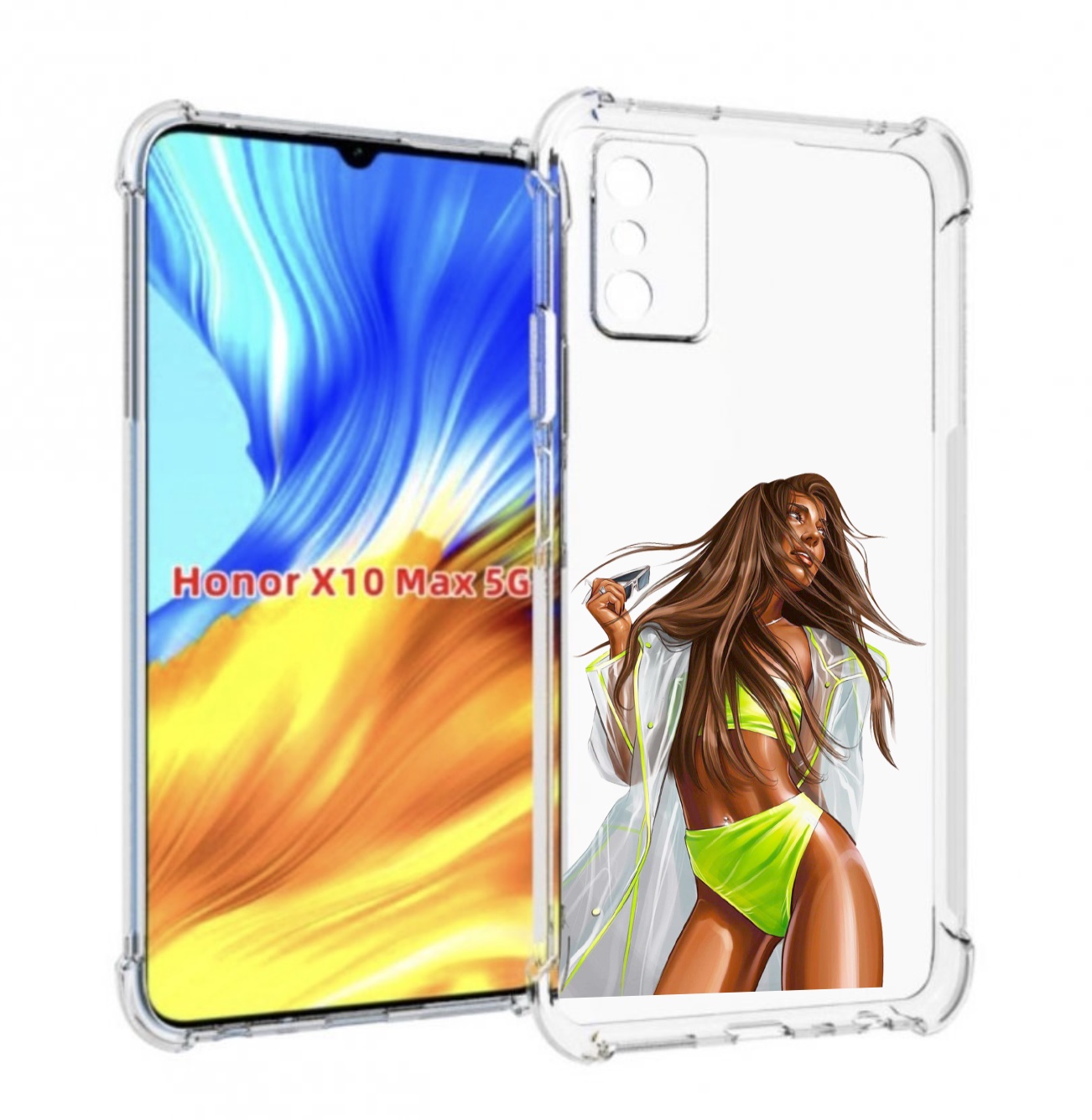 

Чехол MyPads девушка-модель-мулатка для Honor X10 Max, Прозрачный, Tocco
