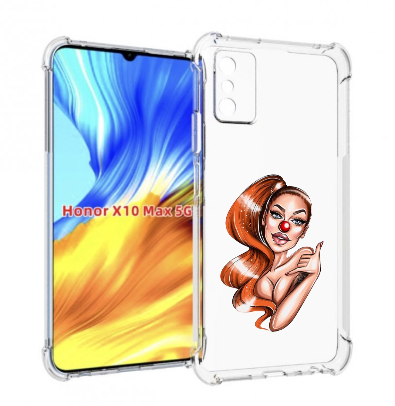 

Чехол MyPads девушка-клоун для Honor X10 Max, Прозрачный, Tocco