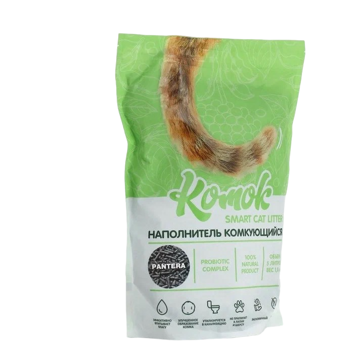 

Наполнитель для лотков Комок TOFU Pantera комкующийся биоразлагаемый, 5 л