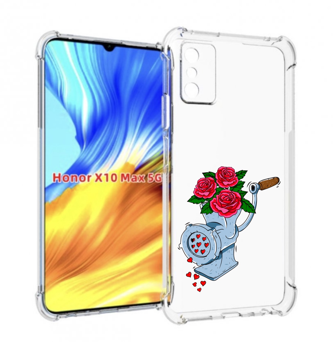 

Чехол MyPads Цветочные сердца для Honor X10 Max, Прозрачный, Tocco