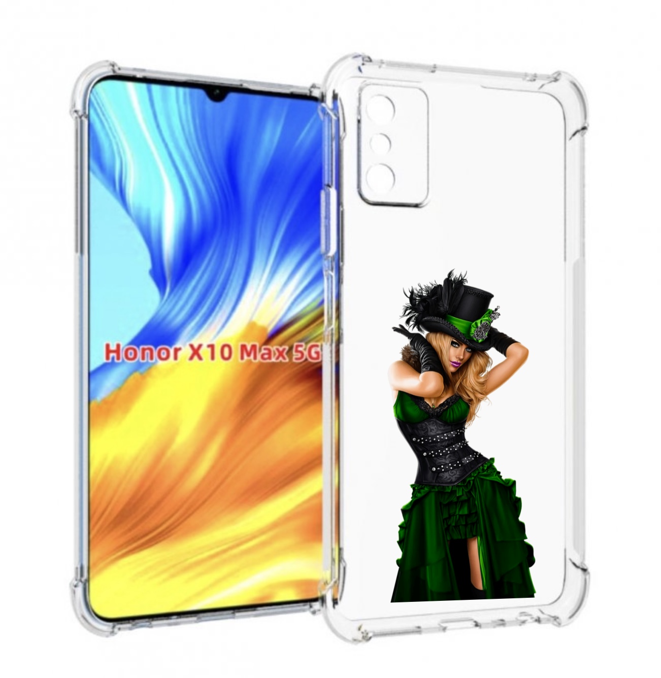 

Чехол MyPads девушка-в-модном-длинном-платье женский для Honor X10 Max, Прозрачный, Tocco