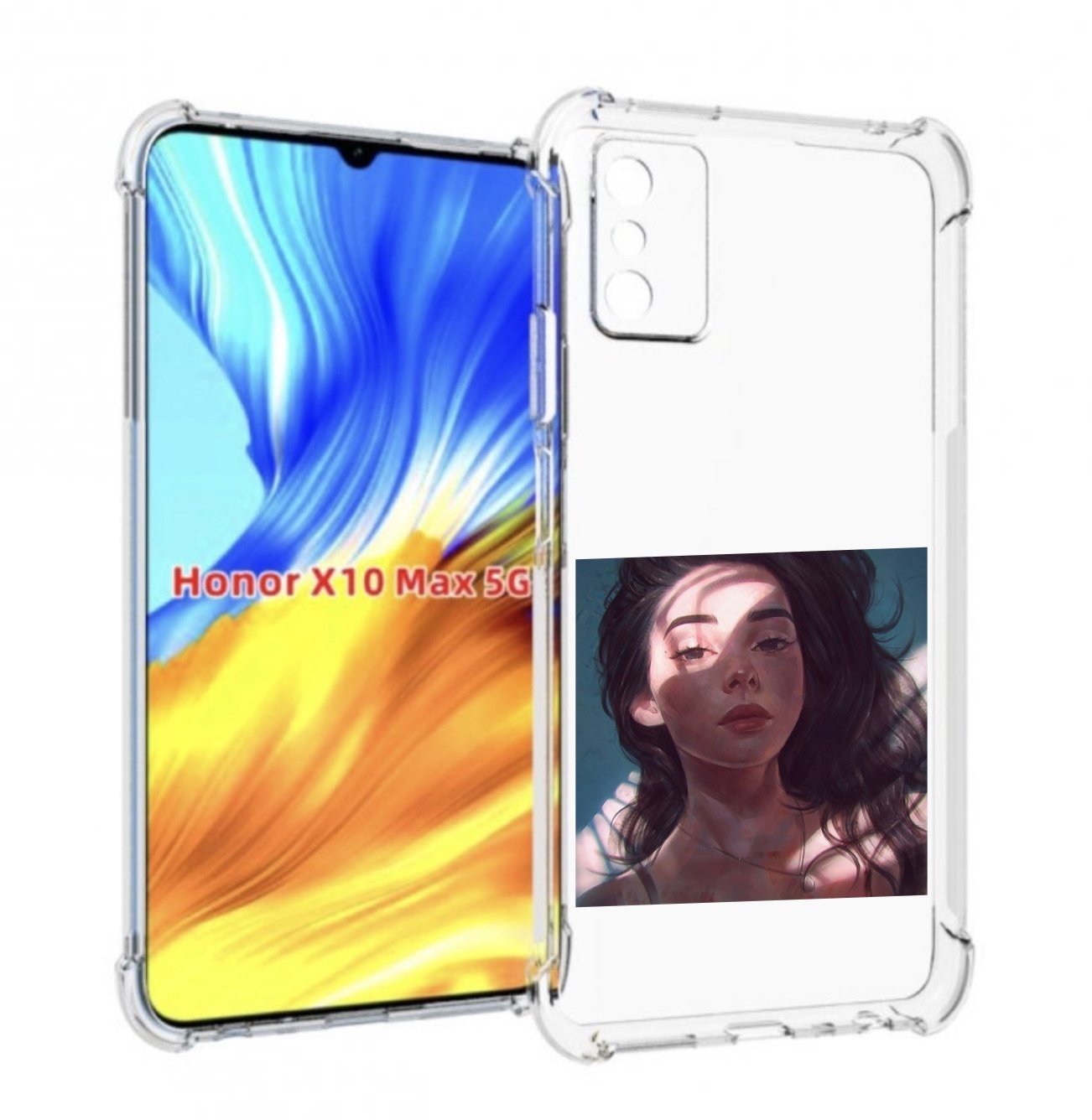

Чехол MyPads девушка-в-лучах женский для Honor X10 Max, Прозрачный, Tocco