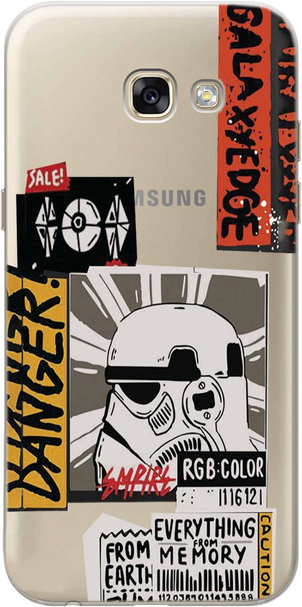 

Чехол на Samsung Galaxy A5 (2017) "Stormtrooper Stickers" прозрачный, Прозрачный;белый, 5381