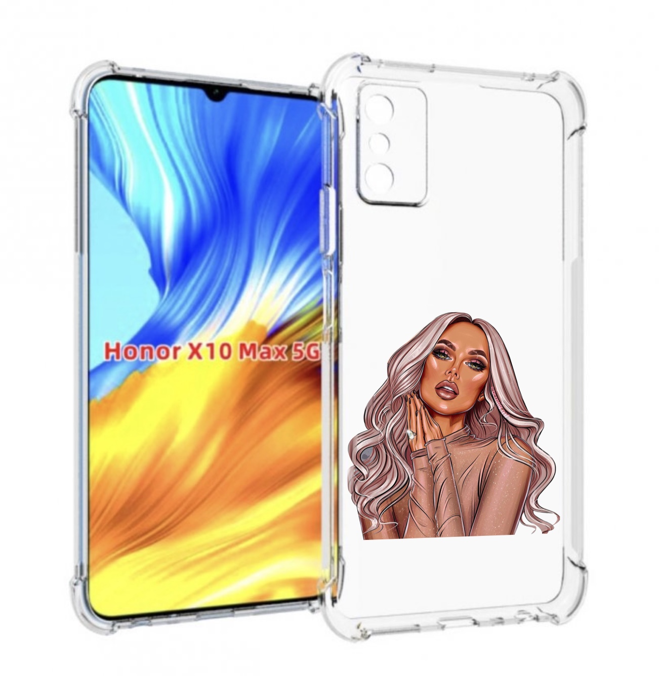 

Чехол MyPads девушка-в-коричневых-оттенках для Honor X10 Max, Прозрачный, Tocco