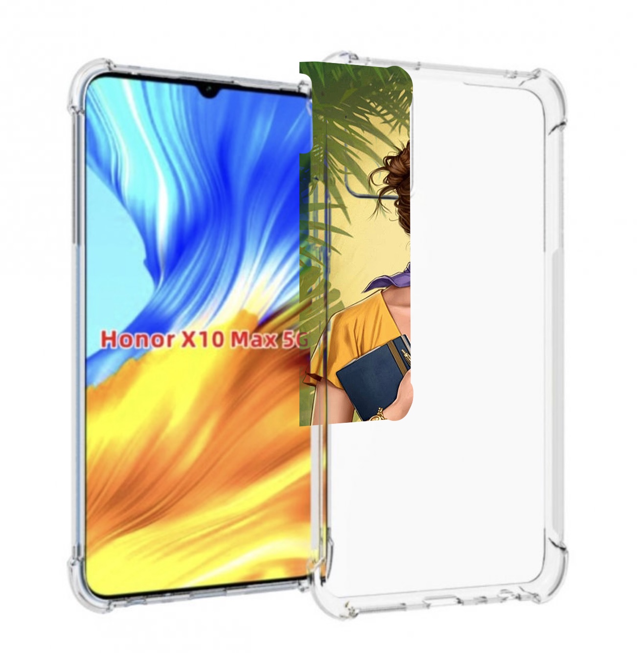

Чехол MyPads девушка-в-зелени женский для Honor X10 Max, Прозрачный, Tocco
