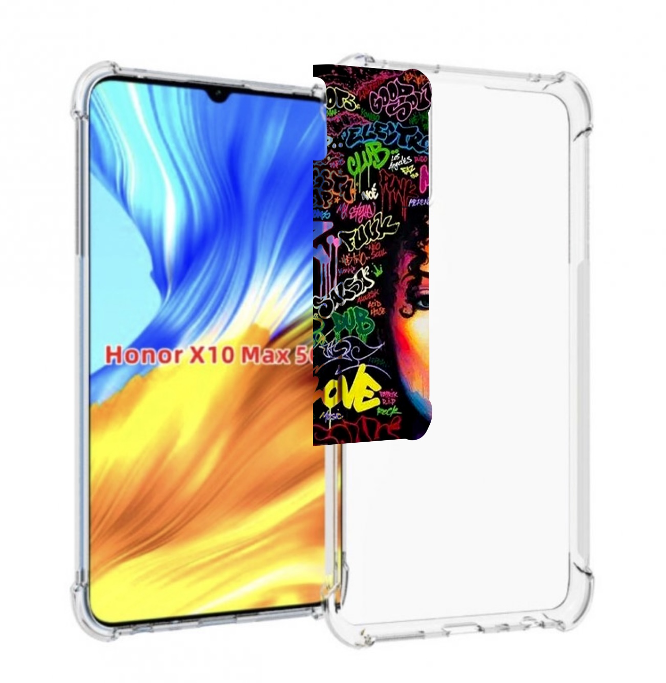

Чехол MyPads девушка-в-граффити женский для Honor X10 Max, Прозрачный, Tocco