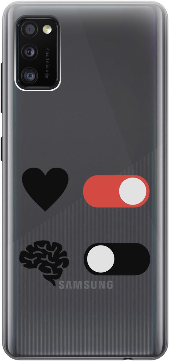 

Силиконовый чехол на Samsung Galaxy A41 с 3D принтом "Brain Off" прозрачный, Прозрачный;белый, 5378