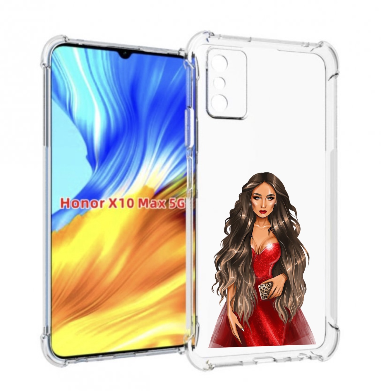 

Чехол MyPads девушка-в-вечернем-платье женский для Honor X10 Max, Прозрачный, Tocco