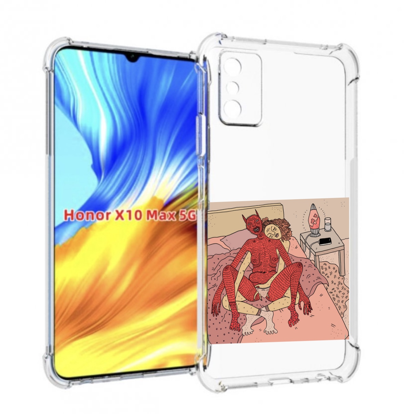 

Чехол MyPads девушка-без-кожи для Honor X10 Max, Прозрачный, Tocco