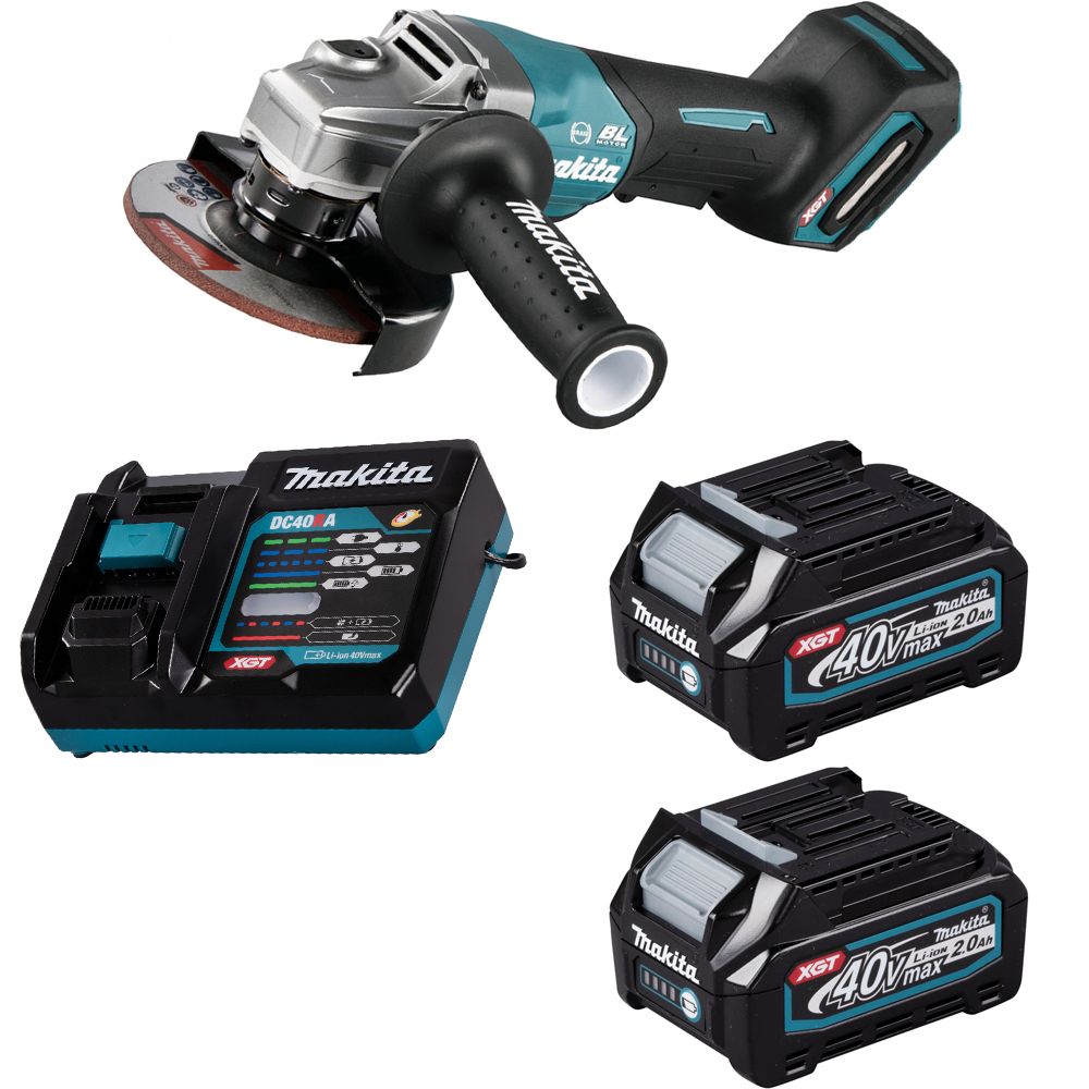 Шлифмашина угловая аккумуляторная Makita 40В XGT 125мм 2x2Ач GA013GA201