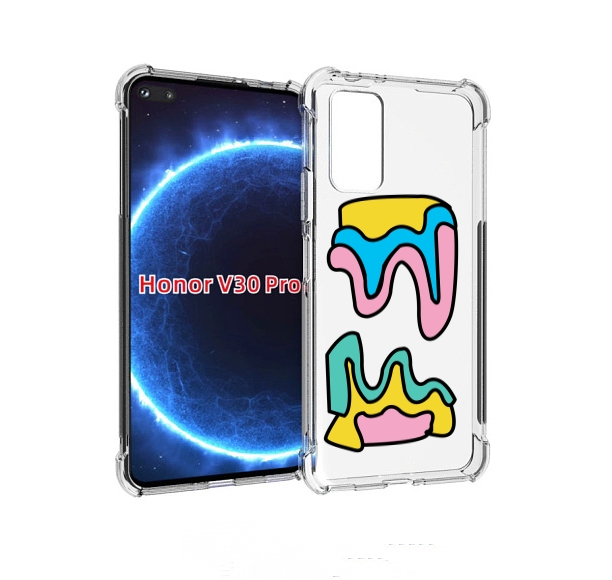 

Чехол бампер MyPads вытекающая-абстракция для Honor V30 P, Прозрачный, Tocco