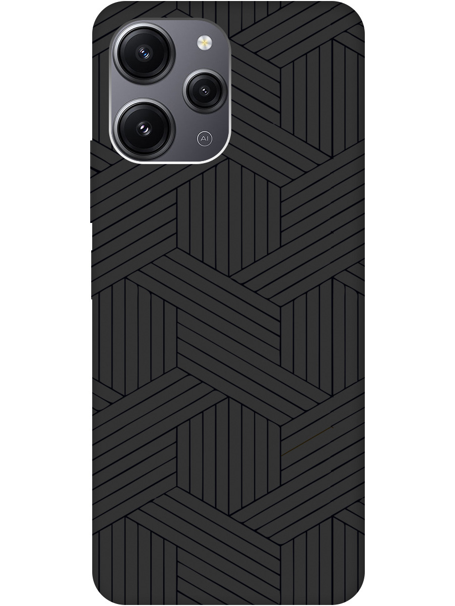 

Силиконовый чехол на Xiaomi Redmi 12 с рисунком "Милый узор" Soft Touch черный, 20000157