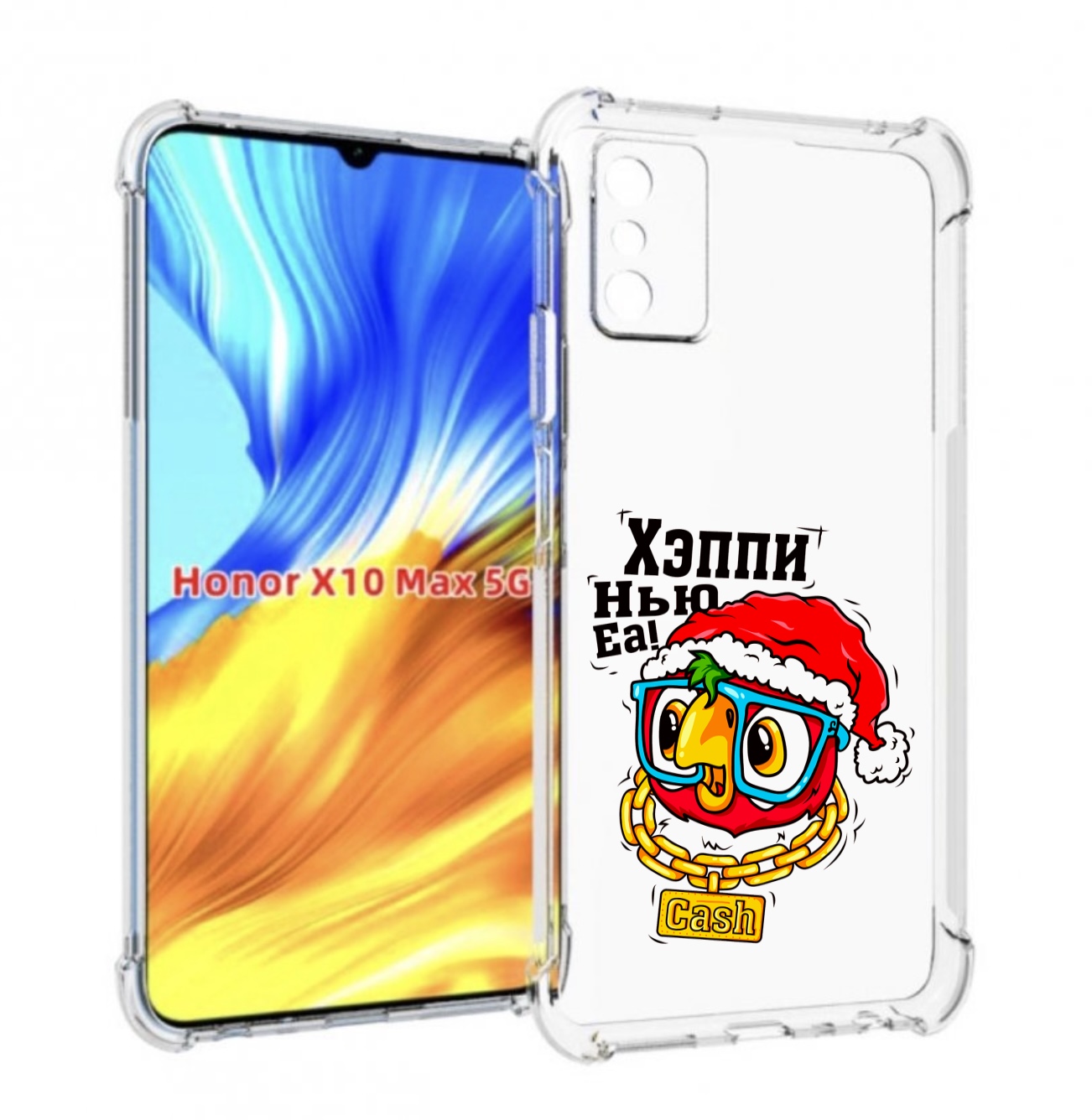 

Чехол MyPads Хэппи нью еа для Honor X10 Max, Прозрачный, Tocco