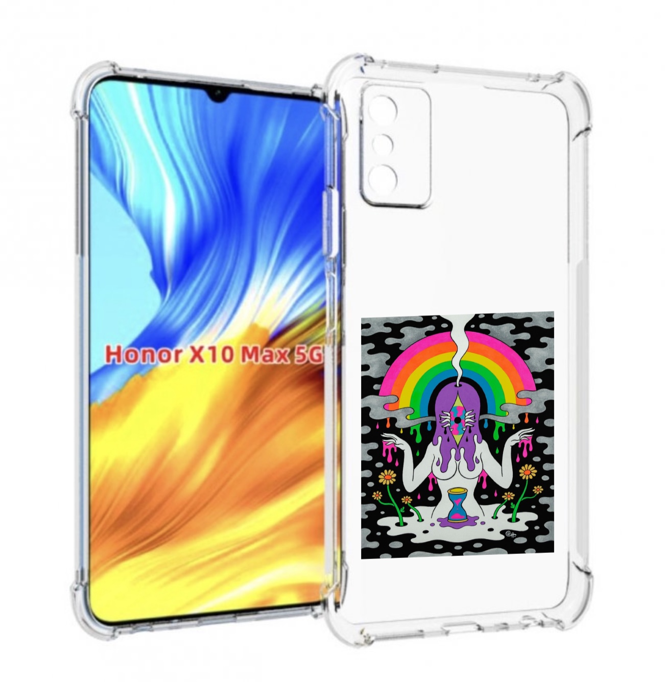 

Чехол MyPads девушка с радугой абстракция женский для Honor X10 Max, Прозрачный, Tocco