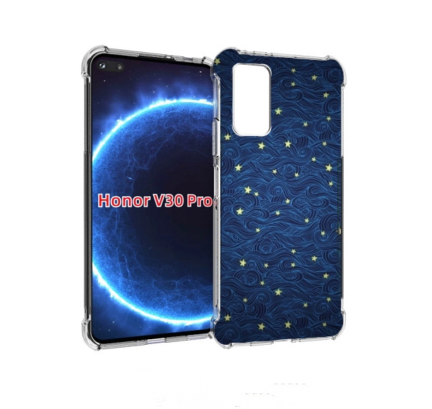 

Чехол бампер MyPads волны с звездами акварель для Honor V, Прозрачный, Tocco