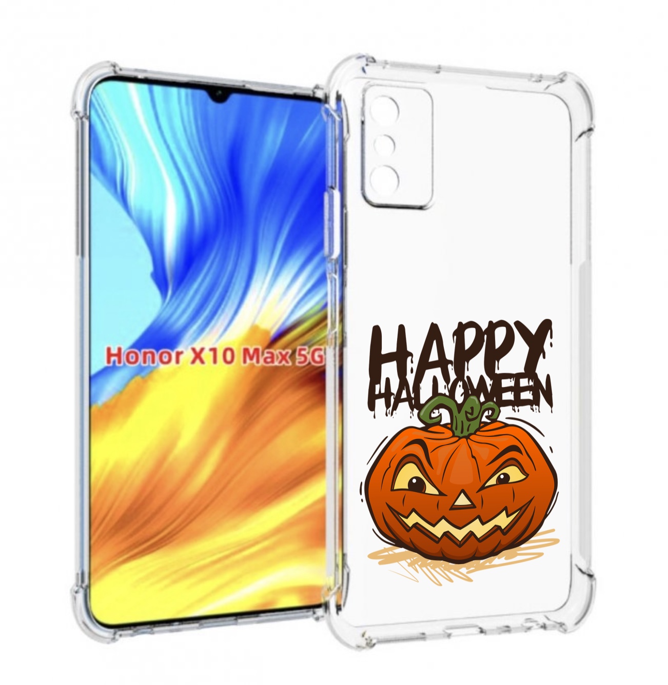 

Чехол MyPads Хэллоуин счастливый для Honor X10 Max, Прозрачный, Tocco
