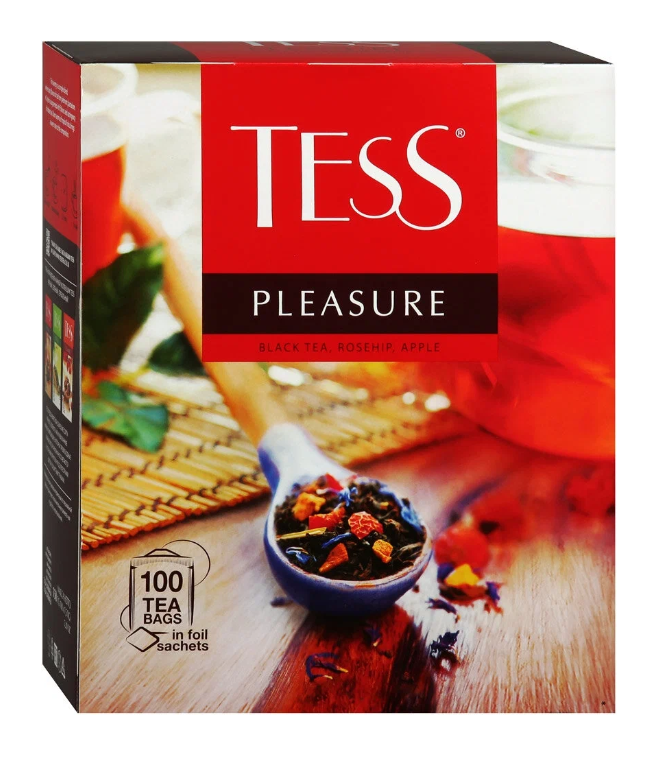 фото Чай tess pleasure, black tea, 100 х 1.5 г