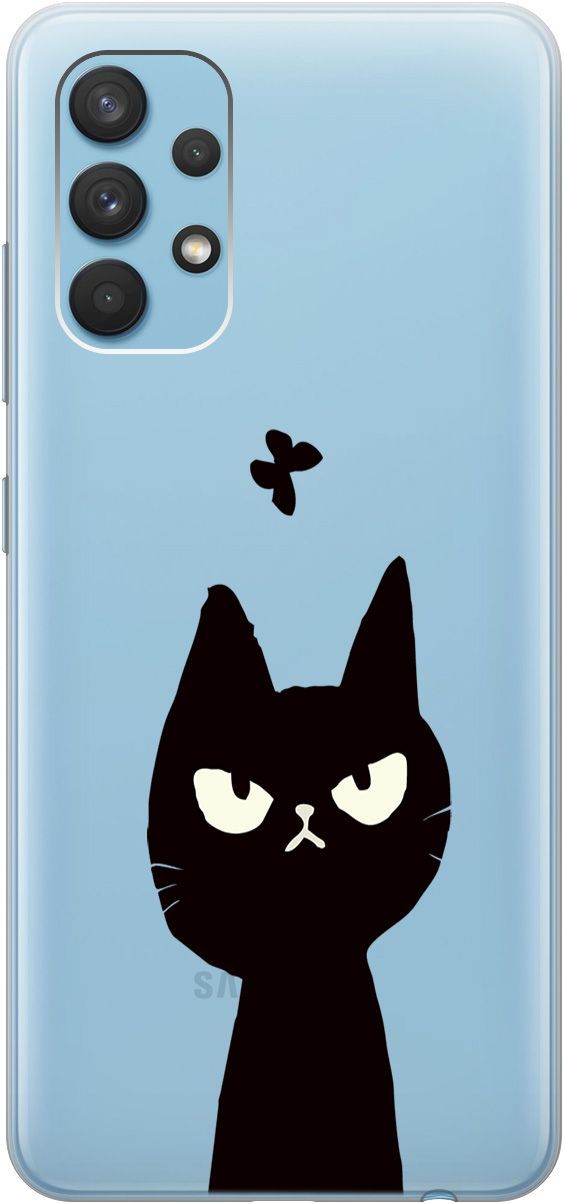 

Чехол на Samsung Galaxy A32 с принтом "Disgruntled Cat" прозрачный, Прозрачный;черный, 5372