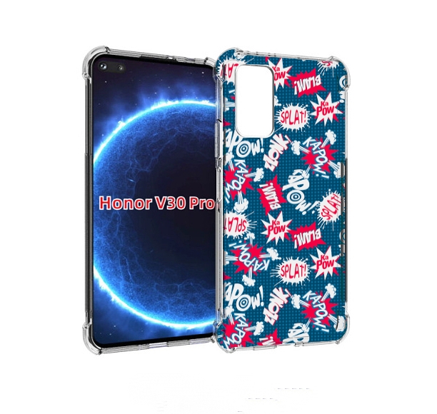 

Чехол бампер MyPads взрывной-принт для Honor V30 Pro, Прозрачный, Tocco