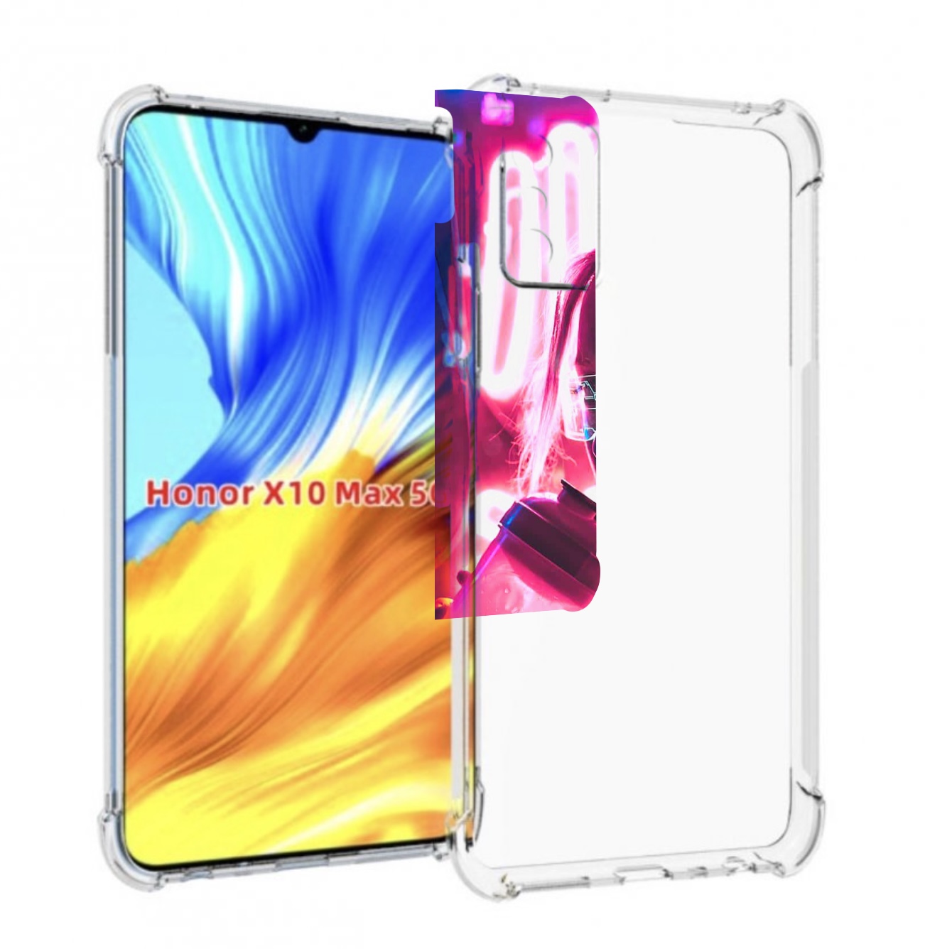

Чехол MyPads девушка неоновый фон женский для Honor X10 Max, Прозрачный, Tocco