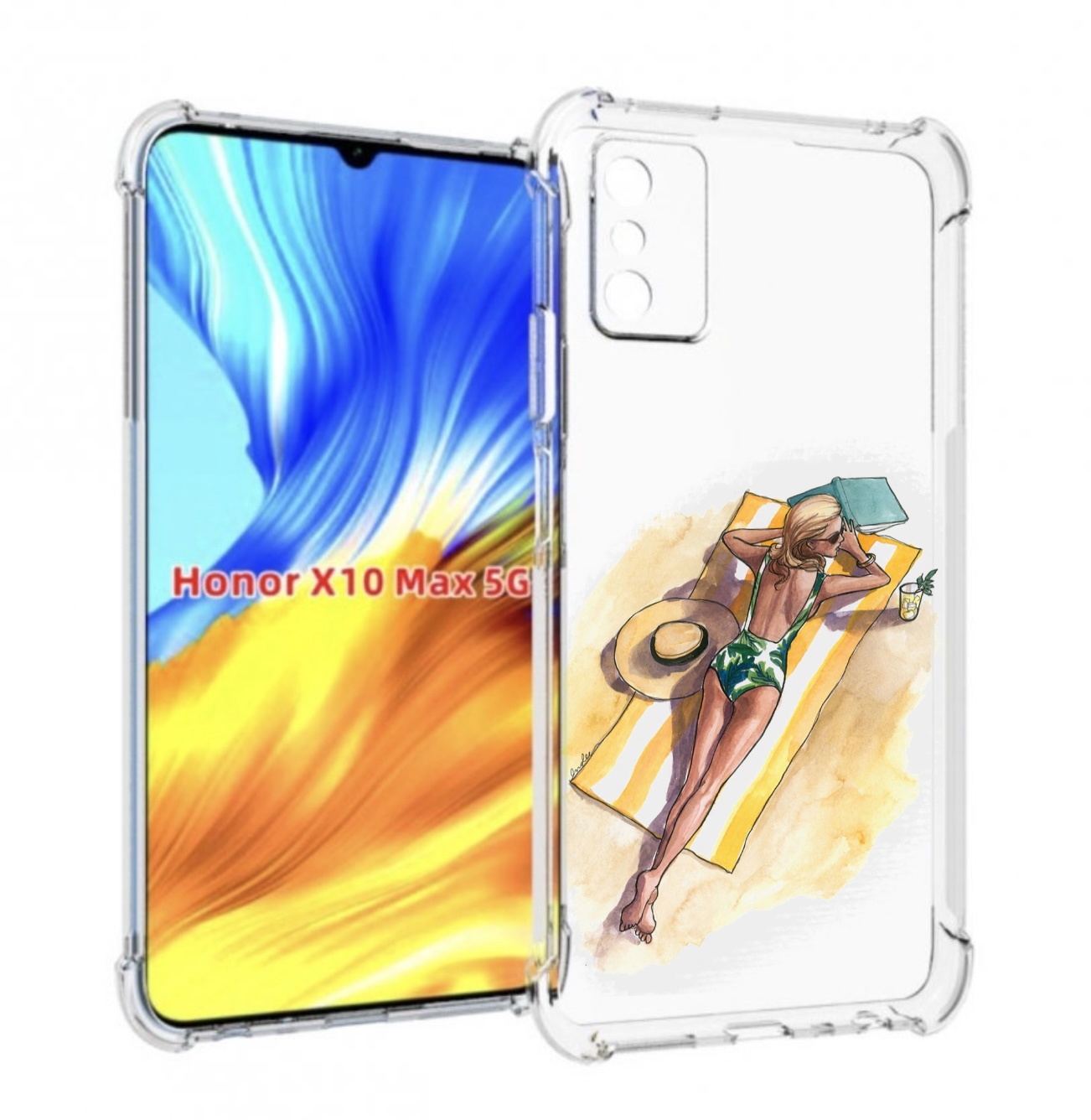 

Чехол MyPads девушка на пляже женский для Honor X10 Max, Прозрачный, Tocco