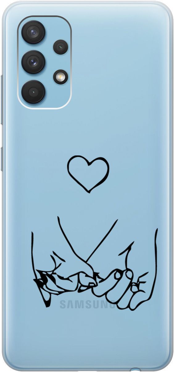 

Силиконовый чехол на Samsung Galaxy A32 с принтом "Lovers Hands" прозрачный, Прозрачный;черный, 5372