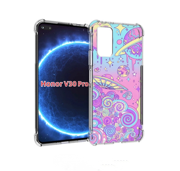 

Чехол бампер MyPads ванильные планеты для Honor V30 Pro, Прозрачный, Tocco