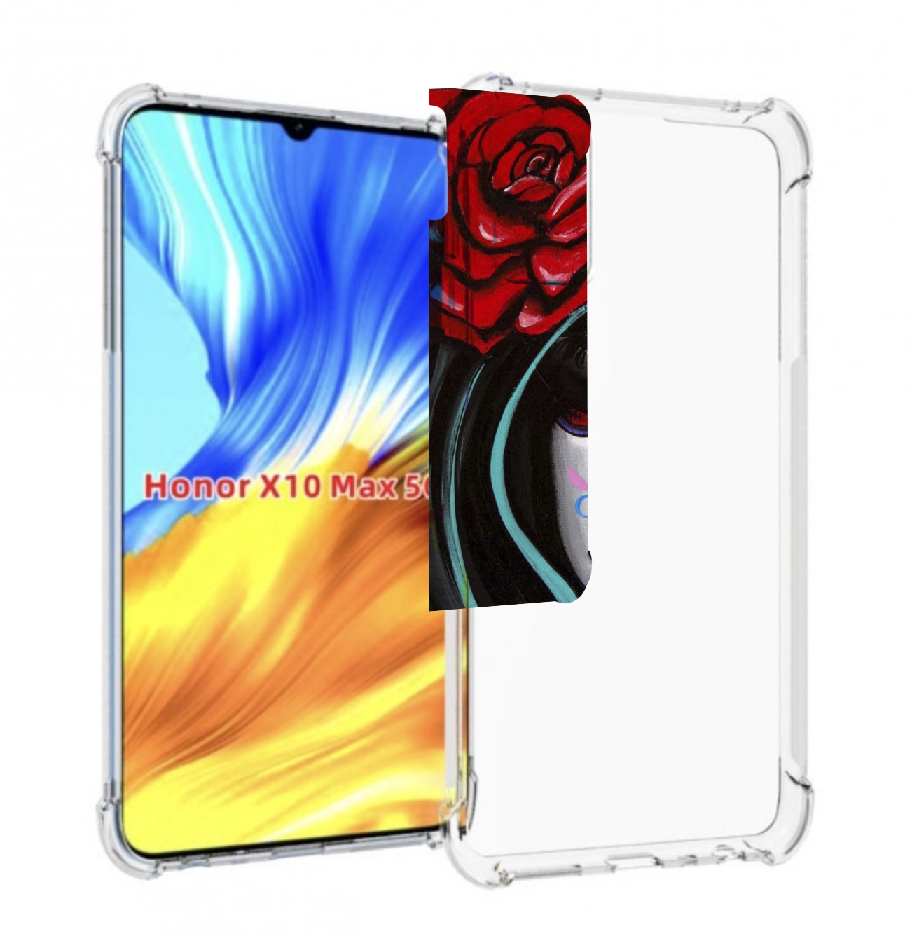 

Чехол MyPads девушка в масочке расписная женский для Honor X10 Max, Прозрачный, Tocco