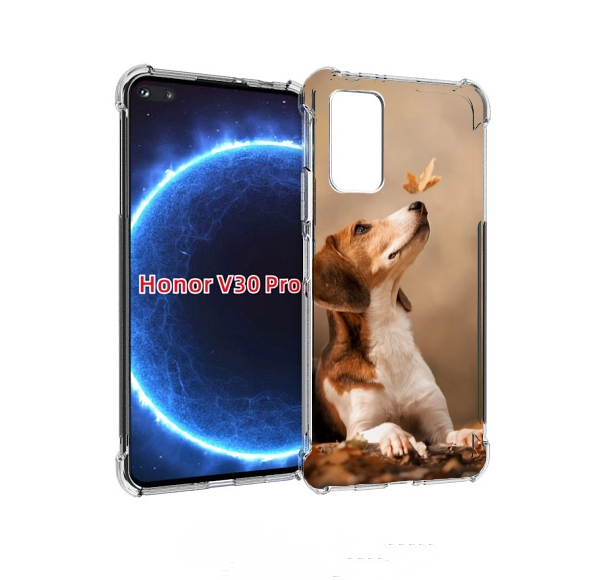 

Чехол бампер MyPads бигль-собака для Honor V30 Pro, Прозрачный, Tocco