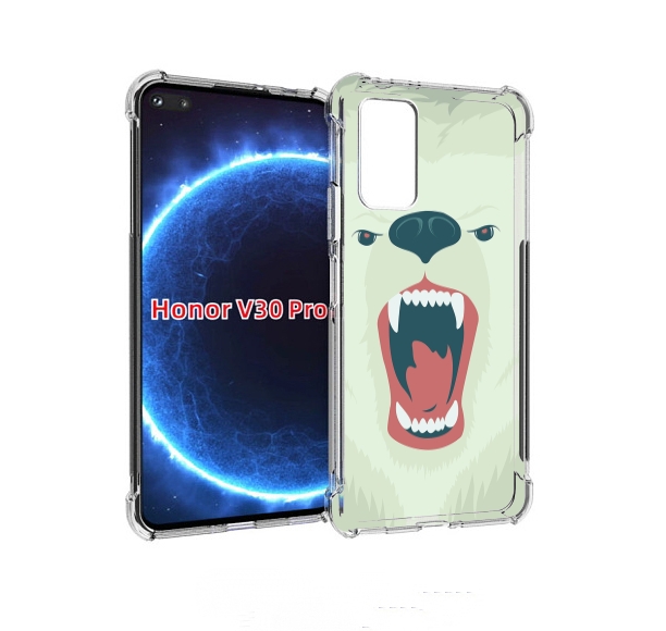 

Чехол бампер MyPads белый-медведь для Honor V30 Pro, Прозрачный, Tocco