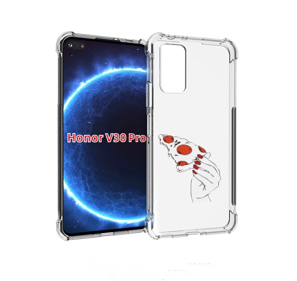 

Чехол бампер MyPads белая-пицца для Honor V30 Pro, Прозрачный, Tocco
