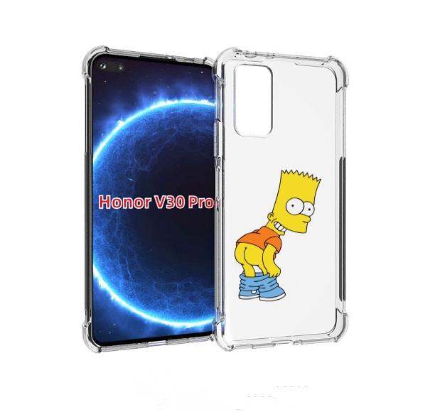 

Чехол бампер MyPads барт-симпсон-довольный для Honor V30, Прозрачный, Tocco