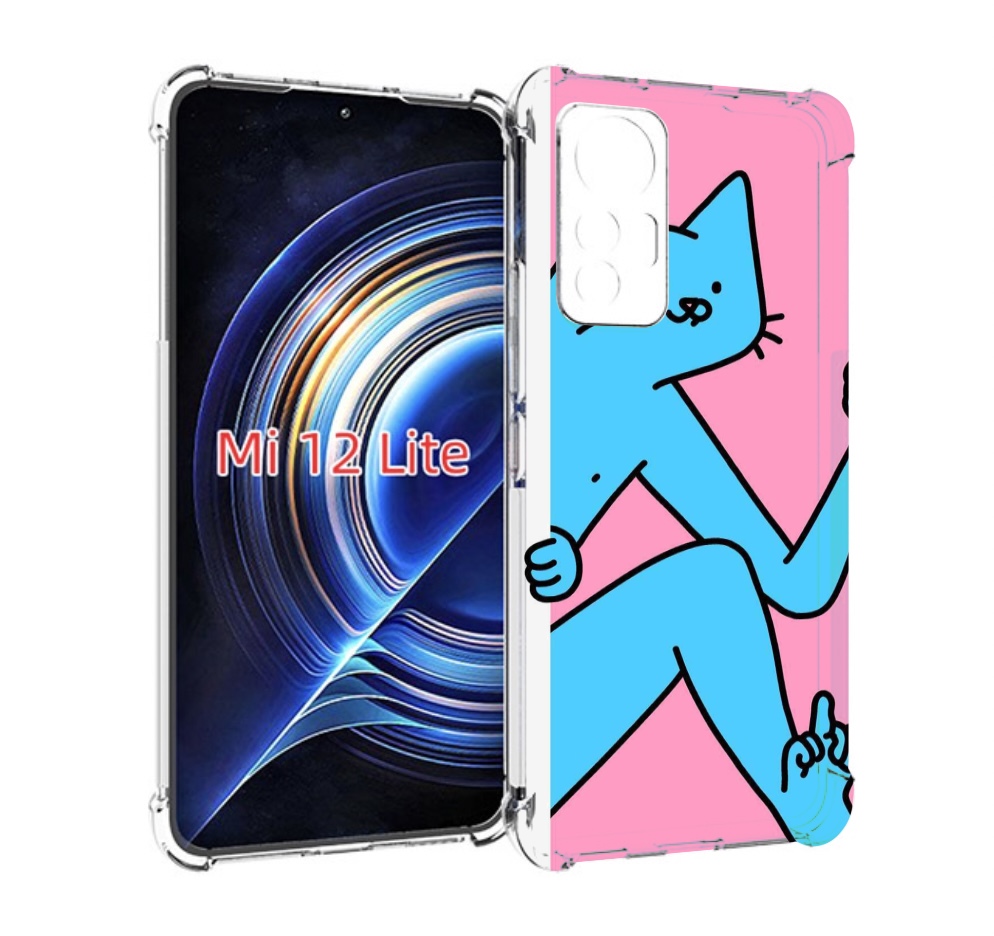 

Чехол MyPads голубой кот в дверце для Xiaomi 12 Lite, Прозрачный, Tocco