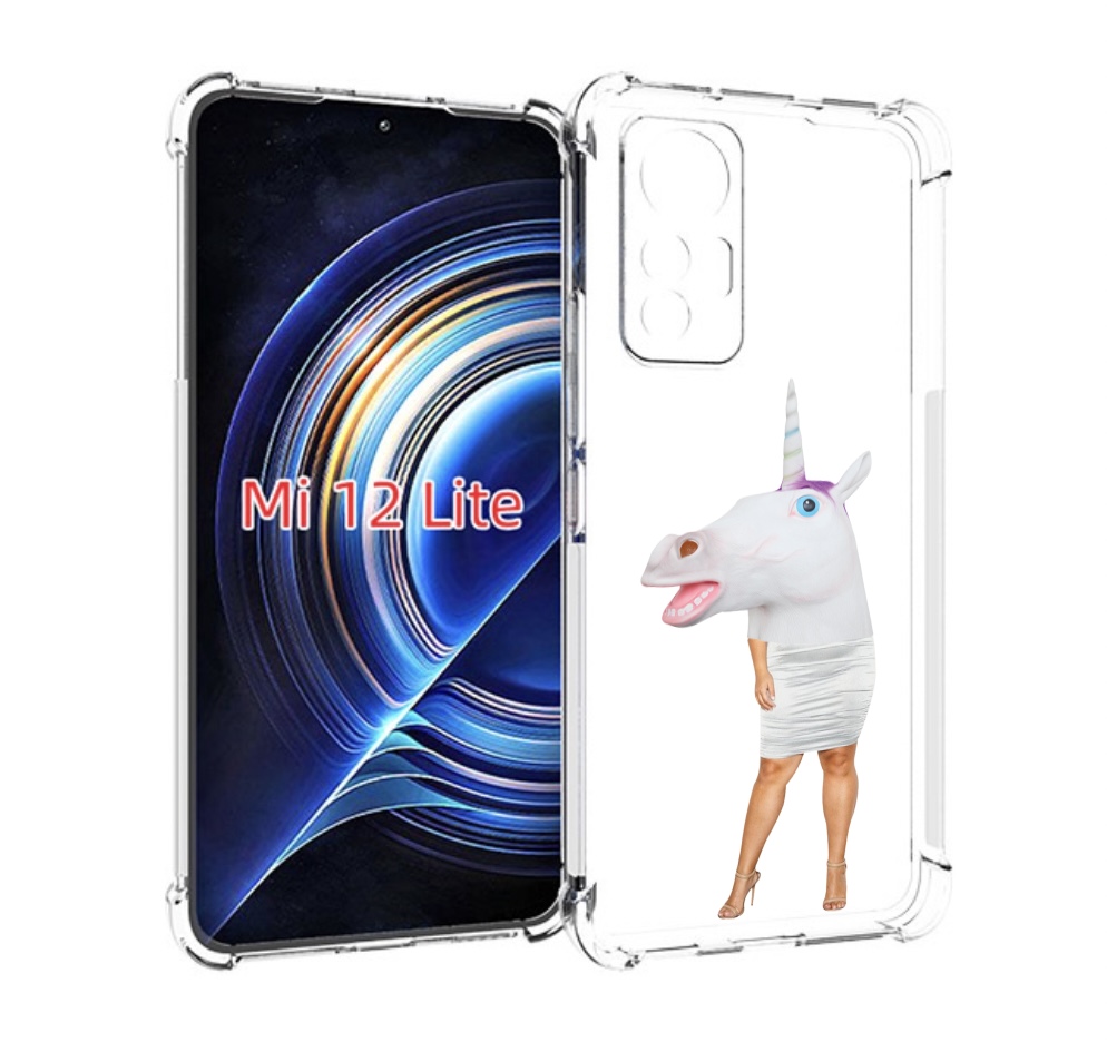 

Чехол MyPads голова-единорога для Xiaomi 12 Lite, Прозрачный, Tocco