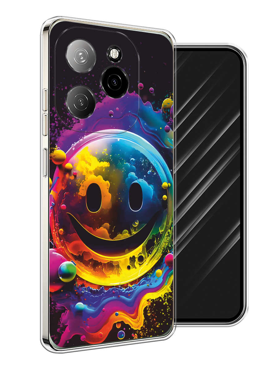 

Чехол Awog на Tecno Spark 20 Pro 5G "Кислотный смайл", Фиолетовый;желтый;синий, 305750-1