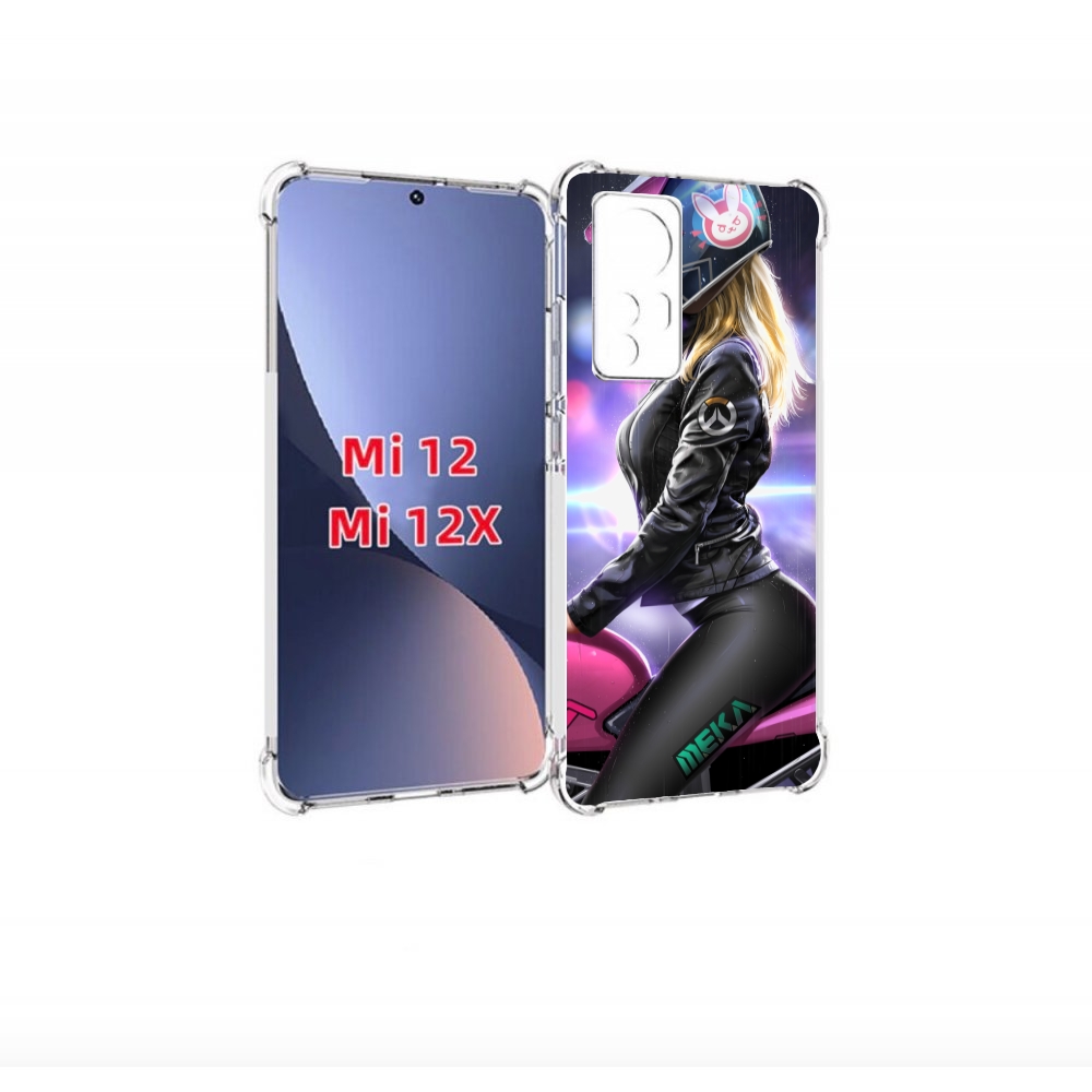 Чехол бампер MyPads девушка на мотоцикле неон женский для Xiaomi