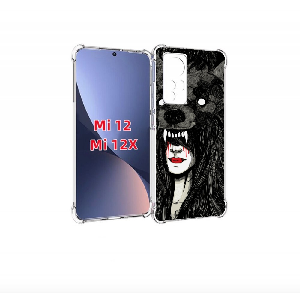 

Чехол бампер MyPads девушка в шкуре волка женский для Xiaomi 12., Прозрачный, Tocco